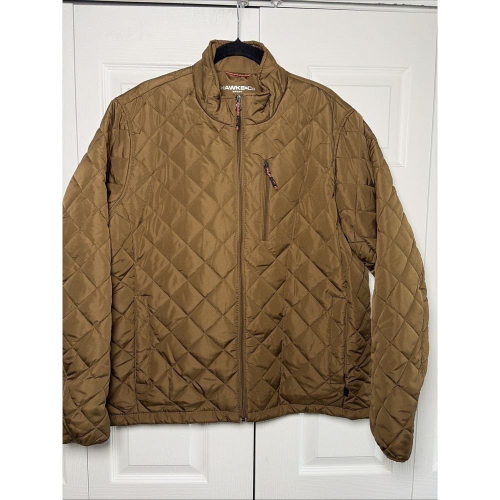 Hawke & Co Sport Quilted Jacket Womens Size XL Brown Puffer Performance